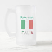 イタリアeバンディエライタリアナグリーンパーソナライゼーション フロストグラスビールジョッキ (左)