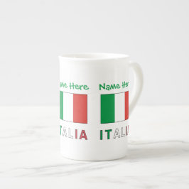 イタリアeバンディエライタリアナグリーンパーソナライゼーション ボーンチャイナマグカップ