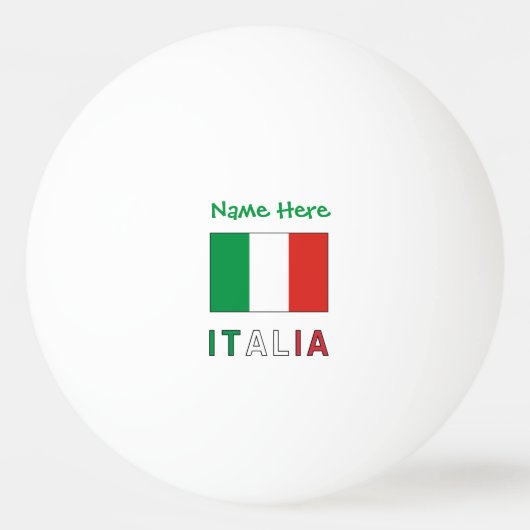 イタリアeバンディエライタリアナグリーンパーソナライゼーション 卓球ボール (正面)