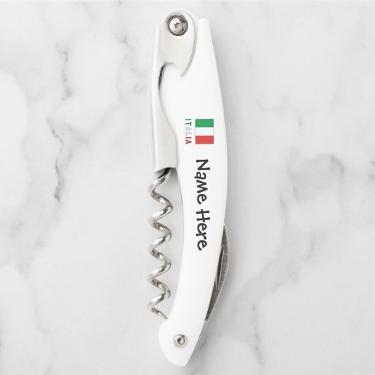 イタリアeバンディエラItalianaブラックパーソナライゼーション ソムリエナイフ (正面)