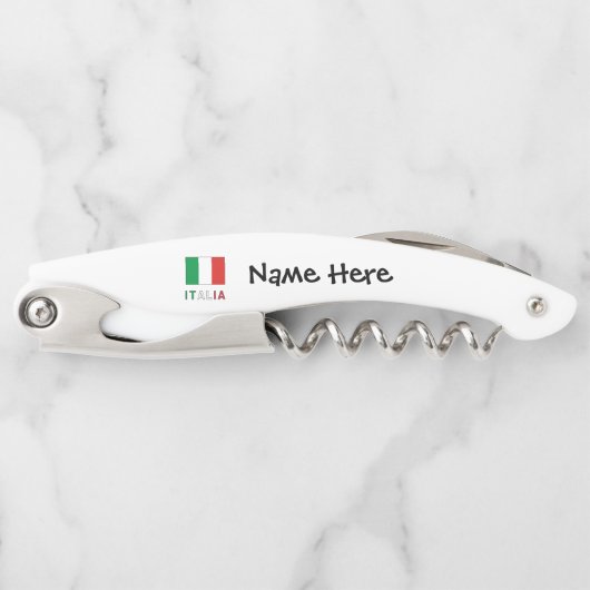 イタリアeバンディエラItalianaブラックパーソナライゼーション ソムリエナイフ (正面)