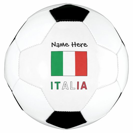 イタリアeバンディエラItaliana con il Tuo Nomeサッカー サッカーボール (正面)