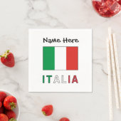 イタリアeバンディエラItaliana con il Tuo Nome スタンダードカクテルナプキン (インサイチュ)