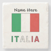 イタリアeバンディエラItaliana con il Tuo Nome ストーンコースター (正面)