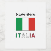 イタリアeバンディエラItaliana con il Tuo Nome ワインラベル (シングルラベル)