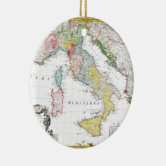 イタリアGeographicusの1742年のHomannの相続人の地図 セラミックオーナメント (右)