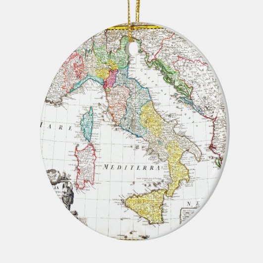 イタリアGeographicusの1742年のHomannの相続人の地図 セラミックオーナメント (左)