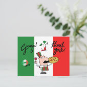 イタリアGrazieピザシェフワインキスXOXOポストカード ポストカード (スタンド正面)