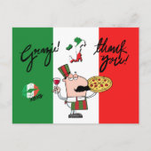 イタリアGrazieピザシェフワインキスXOXOポストカード ポストカード (正面)