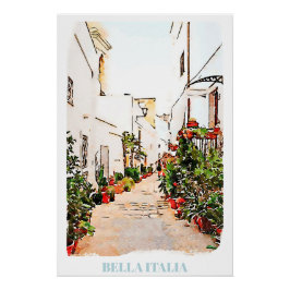 **イタリアItalia AP12通り植物線ポスター ポスター