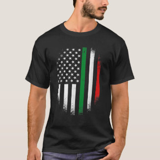 イタリアUSA国旗7月4日愛国的アメリカン・イタリア Tシャツ
