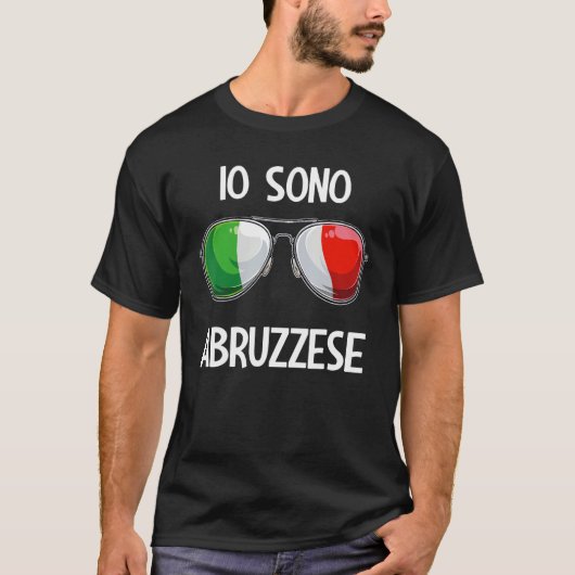 イタリイタリアンアおもしろいスラングItalia Pun Io Sono Abruz Tシャツ (正面)