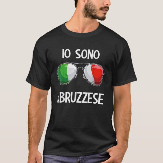 イタリイタリアンアおもしろいスラングItalia Pun Io Sono Abruz Tシャツ (正面)
