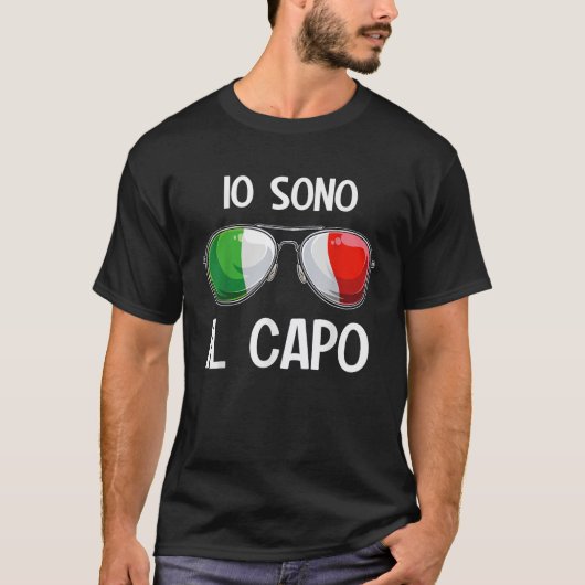イタリイタリアンアおもしろいスラングItalia Pun Io Sono Il Ca Tシャツ (正面)