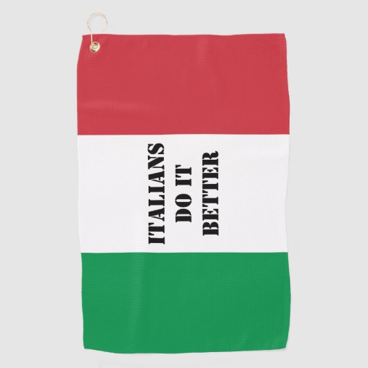 イタリイタリアンアのゴルフタカスタムオルの贈り物の国旗 ゴルフタオル (正面)