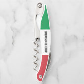 イタリイタリアンアの折り畳みパーソナライズされた可能な国旗 ソムリエナイフ (正面)