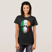 イタリイタリアンアイルランドツリールーツ国旗 Tシャツ (正面フル)