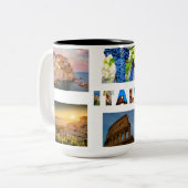 イタリイタリアンアバケーション6旅行写真コラージュ ツートーンマグカップ (正面左)