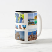 イタリイタリアンアバケーション6旅行写真コラージュ ツートーンマグカップ (正面右)