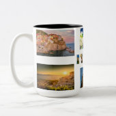 イタリイタリアンアバケーション6旅行写真コラージュ ツートーンマグカップ (左)