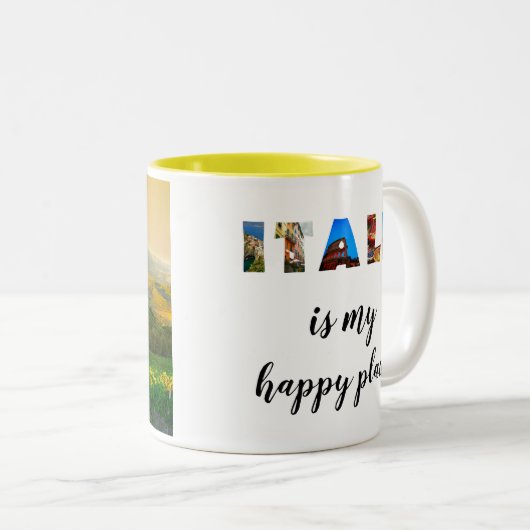 イタリイタリアンアルヴィネヤードトラベルハッピープレイス ツートーンマグカップ (正面右)