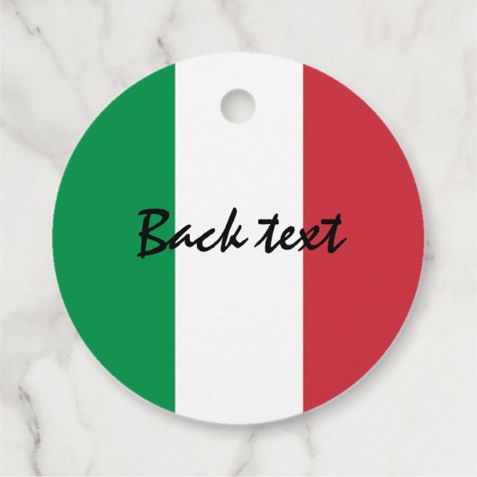 イタリイタリアンア国カスタム旗 フェイバータグ (裏面)