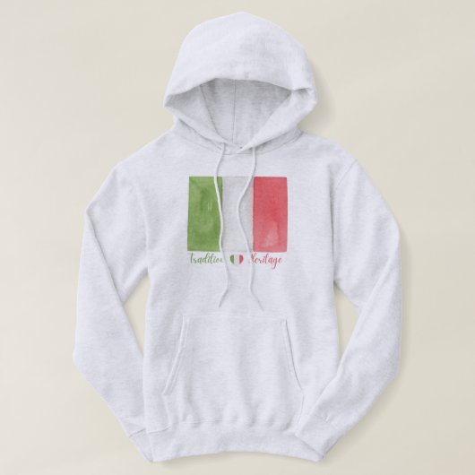 イタリイタリアンア国旗のハート履歴伝統 パーカ (デザイン正面)