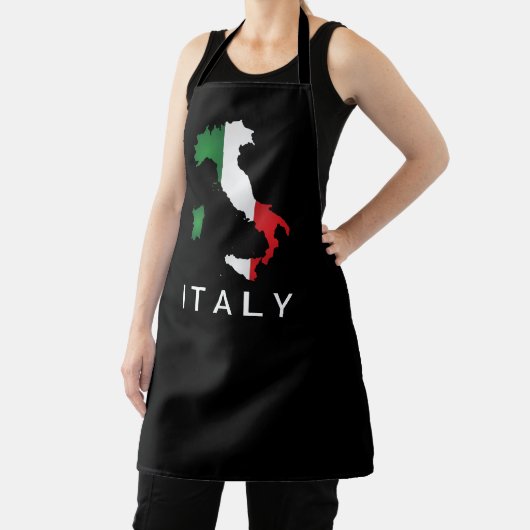 イタリイタリアンア国旗の赤い白の緑イタリアの地図 エプロン (インサイチュ)