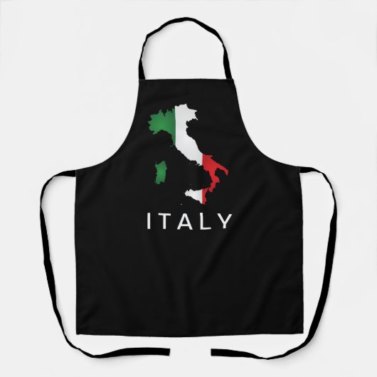 イタリイタリアンア国旗の赤い白の緑イタリアの地図 エプロン (正面)