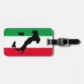 イタリイタリアンア国旗の赤い白の緑イタリアの地図 ラゲッジタグ (正面横)