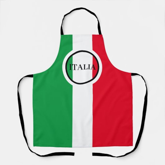 イタリイタリアンア国旗の赤と緑イタリア エプロン (正面)