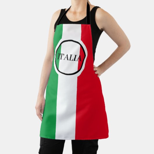 イタリイタリアンア国旗の赤と緑イタリア エプロン (インサイチュ)