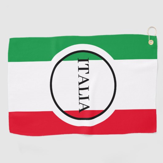 イタリイタリアンア国旗の赤と緑イタリア ゴルフタオル (横)