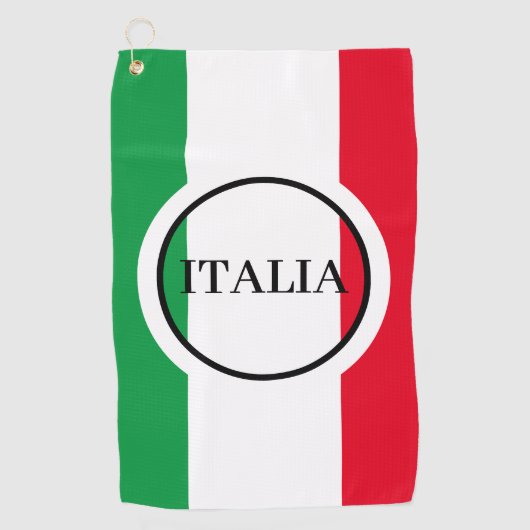 イタリイタリアンア国旗の赤と緑イタリア ゴルフタオル (正面)