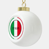 イタリイタリアンア国旗の赤と緑イタリア セラミックボールオーナメント (右)