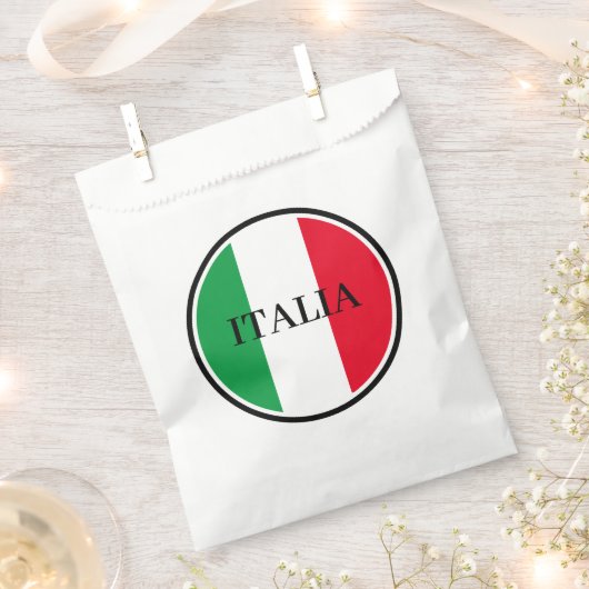 イタリイタリアンア国旗の赤と緑イタリア フェイバーバッグ (クリップ留めされた状態)