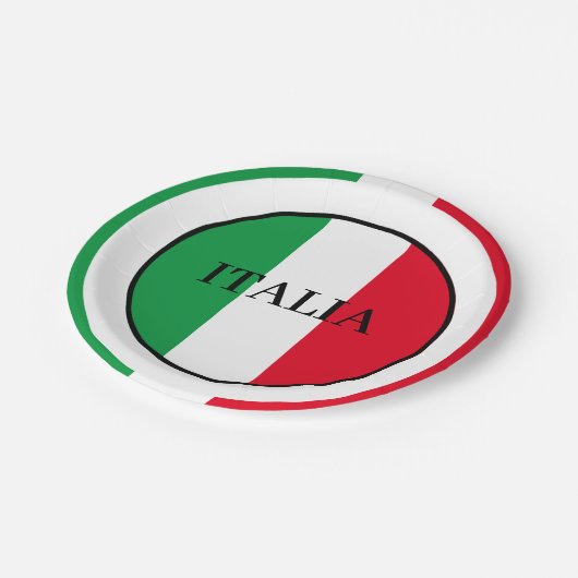 イタリイタリアンア国旗の赤と緑イタリア ペーパープレート (アングル)