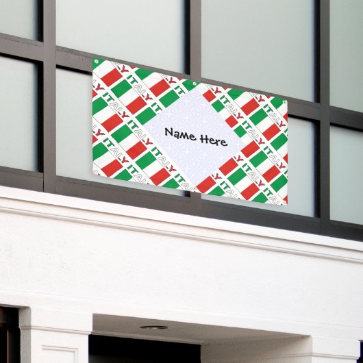 イタリイタリアンア国旗の黒の個人用設定 横断幕 (ビルの外側)