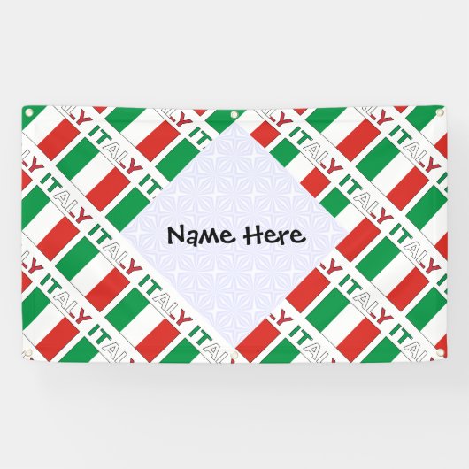 イタリイタリアンア国旗の黒の個人用設定 横断幕 (横)