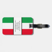 イタリイタリアンア国旗レッドホワイトグリーンイタリアイニシャル ラゲッジタグ (裏面横)