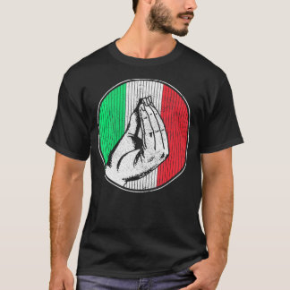 イタリイタリアンア手ジェスチャーおもしろいフラグプライドファンそう Tシャツ