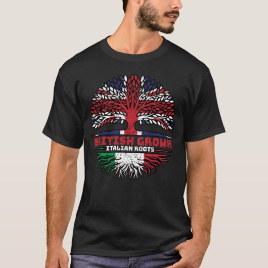 イタリイタリアンア英国統一されたイギリスの木の根 Tシャツ (正面)