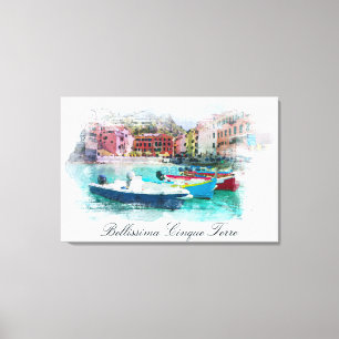 **イタリイタリアンア言語Cinque Terre AP12アート キャンバスプリント