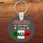 イタリイタリアンア誇りを持ったのおもしろい皮肉なユーモア キーホルダー (正面)
