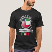 イタリイタリアンア・アメリカンPaのアメリカ国旗のハート Tシャツ (正面)