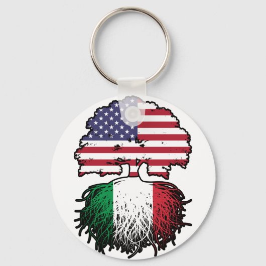 イタリイタリアンア・アメリカ合衆国統一された州アメリカ キーホルダー (正面)