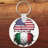 イタリイタリアンア・アメリカ合衆国統一された州アメリカ キーホルダー (裏面)