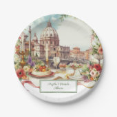 イタリエレガントアの結婚招待ディナー ペーパープレート (正面)