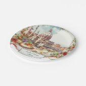 イタリエレガントアの結婚招待ディナー ペーパープレート (アングル)