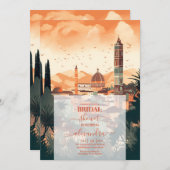 イタリエレガントアルフィレンスデスティネーションホテルブライダルシャワー 招待状 (正面/裏面)